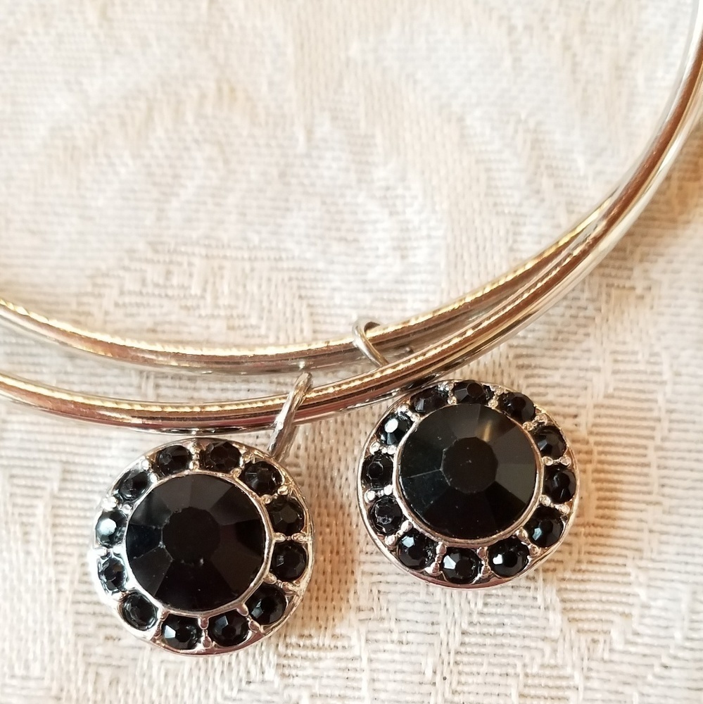 Bangle Set W/ Dangling Crystal Charms